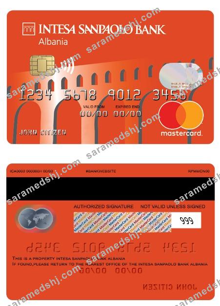 Albania Intesa Sanpaolo bank debit mastercard